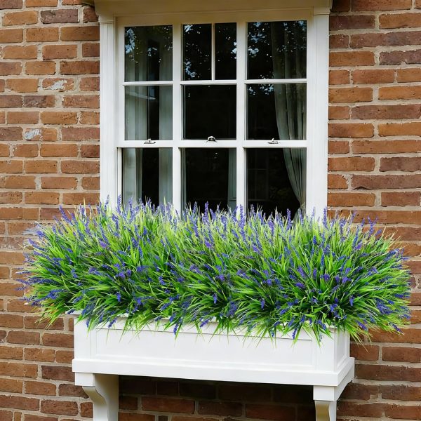 WF3086MAX_2 Ivydale 20PCS Artificial Plants Fake Flowers Monkey Grass for Outdoors,UV Resistant Realistic Purple Faux Greenery Shrubs Outside Decor for Home Garland Porch Patio Balcony Planter Yard Office Pathway