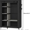 Calmootey Portable Closet Organizer, Space-Saving Storage System for Home | Sturdy Rod for Coats, 6 Shelves for Folded Clothes, 4 Side Pockets for Small Items, Non-Woven Dustproof Cover, Black