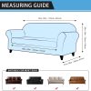 Couch Cover Leather Look 3 Seater Couch Sofa Cover 1-Piece Sofa Slipcover Stretch Furniture Protector with Elastic Bottom & Pockets(Sofa, Coffee)