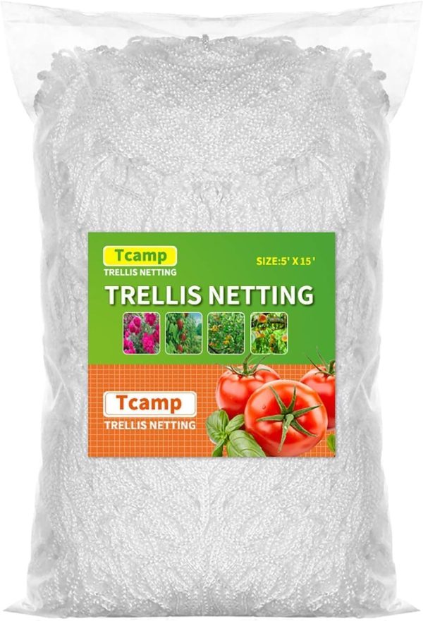 WF4244MAX_1 Tcamp Heavy-Duty Polyester Plant Trellis Netting 5 x 15ft (1 Pack)