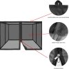 WF4484MAX_3 10' x 12' Gazebo Universal Replacement Mosquito Netting,Black Outdoor Canopy Net Screen 4-Panel Sidewall Curtain, with Zippers,Mosquito Netting(Only)