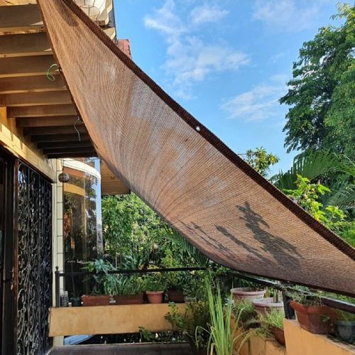 WF4503MAX_1 Fence Privacy Screen Balcony Sun Shade Cloth 6'6"x9'9" 80% Shade Fabric Outdoor Patio Screens Apartments Railing Cover UV Protection for Backyard Garden Porch Deck (6'6"x6'6", Coffee)