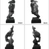 WF4863MAX_3 fazhongfa Thinker Statue - Silence is Gold Modern Decor Creative Abstract Art Figurine Resin Sculptures Decoration Room Home Study Office Figurines for Desktop Shelf Table Ornament (Silver)