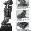 WF4863MAX_4 fazhongfa Thinker Statue - Silence is Gold Modern Decor Creative Abstract Art Figurine Resin Sculptures Decoration Room Home Study Office Figurines for Desktop Shelf Table Ornament (Silver)