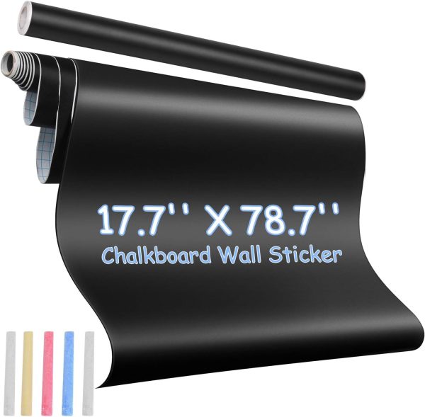 WF4926MAX_2 Chalkboard Wall Sticker Wall Decal Blackboard Wallpaper Large Chalkboard Contact Paper Roll KDG Self Adhesive DIY Reusable Erasable Stickers