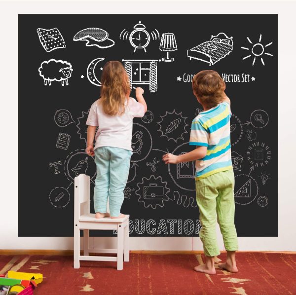 WF4926MAX_4 Chalkboard Wall Sticker Wall Decal Blackboard Wallpaper Large Chalkboard Contact Paper Roll KDG Self Adhesive DIY Reusable Erasable Stickers