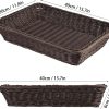 4 PCS 16x12 Inch Wicker Bread Basket, Woven Serving Basket, Tabletop Food Serving Basket for Restaurant, Bakery, Family Party, Hotel, Fruits, Vegetables and Snacks, Coffee