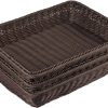 4 PCS 16x12 Inch Wicker Bread Basket, Woven Serving Basket, Tabletop Food Serving Basket for Restaurant, Bakery, Family Party, Hotel, Fruits, Vegetables and Snacks, Coffee