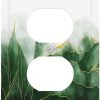 WF5670MAX_1 Boho Green Marble Ombre Gold Plant Lines 1 Gang Duplex Outlet Covers Decorative Single Receptacle Light Switch Cover Plate Modern Art Electrical Wall Plate Covers for Farmhouse Bathroom Decor