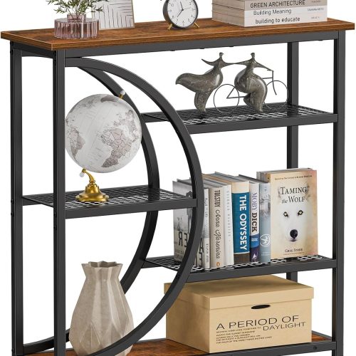 Snughome Entryway Table, Narrow Console Table, Industrial Sofa Table with 5 Tier Storage Shelves, Entrance Table for Hallway, Behind The Couch, Living Room, Foyer