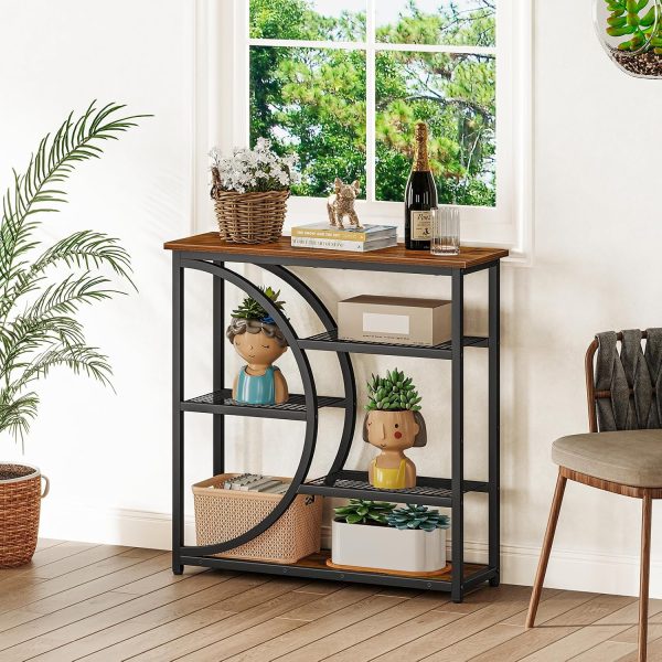 WF5679MAX_4 Snughome Entryway Table, Narrow Console Table, Industrial Sofa Table with 5 Tier Storage Shelves, Entrance Table for Hallway, Behind The Couch, Living Room, Foyer