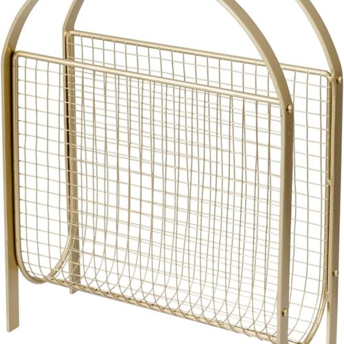 MyGift Magazine Rack, Floor Freestanding Magazine Holder for Bathroom Bedroom Office, Books Newspapers File Mail Organizer, Mid Century Modern Decor Wire Storage for Tablets and Documents