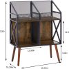 EYOCAL Vinyl Record Storage Holder Rack,250 LP Wooden Record Display Table for Albums Books Magazines Files for Living Room Bedroom Patent Pending