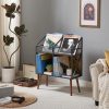 EYOCAL Vinyl Record Storage Holder Rack,250 LP Wooden Record Display Table for Albums Books Magazines Files for Living Room Bedroom Patent Pending