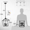 WF5952MAX_2 4 Light Chandelier, Industrial Ceiling Light Black Lantern Light Fixtures with Farmhouse Metal Cage Adjustable Height Rustic Geometric Hanging Light E12 Base for Kitchen Island, Entryway, Indoor