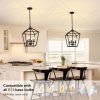 WF5952MAX_3 4 Light Chandelier, Industrial Ceiling Light Black Lantern Light Fixtures with Farmhouse Metal Cage Adjustable Height Rustic Geometric Hanging Light E12 Base for Kitchen Island, Entryway, Indoor