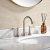 Bathroom Faucet for 3 Hole Brushed Nickel with Pop-Up Drain | 2-Handle Modern Widespread Bathroom Sink Faucet, Vanity Lavatory Faucet with 360° Swivel Stainless Steel Spout, TAF830Y-BN