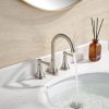 Bathroom Faucet for 3 Hole Brushed Nickel with Pop-Up Drain | 2-Handle Modern Widespread Bathroom Sink Faucet, Vanity Lavatory Faucet with 360° Swivel Stainless Steel Spout, TAF830Y-BN