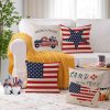 YeeJu Set of 4 Patriotic Throw Pillow Covers 18x18 4th of July Pillow Covers American Flag Fourth of July Memorial Day Independence Day Red White Blue Veteran Pillow Cases for Home Outdoor Decoration