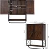 RUSTOWN Farmhouse Medicine Cabinet with 2 Barn Door & Towel Bar Rack | Boho Wood Wall Mounted Storage Cabinet with Adjustable Shelf, 3-Tier Above Toilet Cabinet for Bathroom, Laundry, Living Room