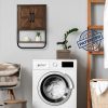 RUSTOWN Farmhouse Medicine Cabinet with 2 Barn Door & Towel Bar Rack | Boho Wood Wall Mounted Storage Cabinet with Adjustable Shelf, 3-Tier Above Toilet Cabinet for Bathroom, Laundry, Living Room