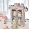 Ikee Design Wooden Countertop Storage Cabinet. Customizable Organizer with Adjustable Shelves, Glass Window Door and Removable Metal Hook. Perfect for Kitchen, Vanity, or Bathroom. Antique White | 3-PIECE SHADOW BOX SET: Antique white wall shelves with doors and 24 compartments for collectibles and mini figures.