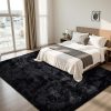 8x10 Area Rug for Living Room,Black Fluffy Shag Non-Slip Bedroom Rugs | Ultra Soft Large Fuzzy Plush Indoor Carpet，Washable Rugs for Bedroom Kids Nursery Office Dorm Modern Decor