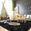 Pionblank 8x10 Rug for Living Room, Fluffy Plush Large Area Rug, Black | Modern Shag Non Slip Soft Fuzzy Furry Carpet for Bedroom Kids Room Teens Dorm Home Decor