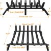 AMAGABELI GARDEN & HOME Fireplace Grate 30 inch Fire Pit Grate Fire Place Log Holder Wrought Iron Heavy Duty Solid Steel Indoor Outdoor Camping Hearth Firepit Firewood Wood Burning Rack Stove