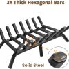 AMAGABELI GARDEN & HOME Fireplace Grate 30 inch Fire Pit Grate Fire Place Log Holder Wrought Iron Heavy Duty Solid Steel Indoor Outdoor Camping Hearth Firepit Firewood Wood Burning Rack Stove