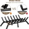 AMAGABELI GARDEN & HOME Fireplace Grate 30 inch Fire Pit Grate Fire Place Log Holder Wrought Iron Heavy Duty Solid Steel Indoor Outdoor Camping Hearth Firepit Firewood Wood Burning Rack Stove