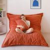 MAXYOYO Giant Bean Bag Chair with Pillow, 3 in 1 Convertible Bean Bag Chair | Removable Floor Cushion Stuffed Floor Lounger for Adults with Washable Cover, Lazy Chair for Living Room, Orange, Full
