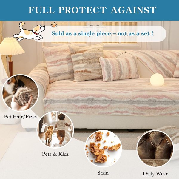 MYSKY HOME Couch Cover for Dogs Sectional Sofa Cover for 3 Cushion Couch Sofa L Shaped Furniture Protector Non-Slip Geometric Slipcovers for Pets Kids, 35" x 70" 1 Pack