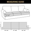H.VERSAILTEX Stretch Velvet 3 Piece T Cushion Sofa Slipcovers Individually Cushion Cover for 3 Cushion Couch Seat Cushion Covers for Sofa Seat Cushion Covers Stay in Place(Sofa, Grey)