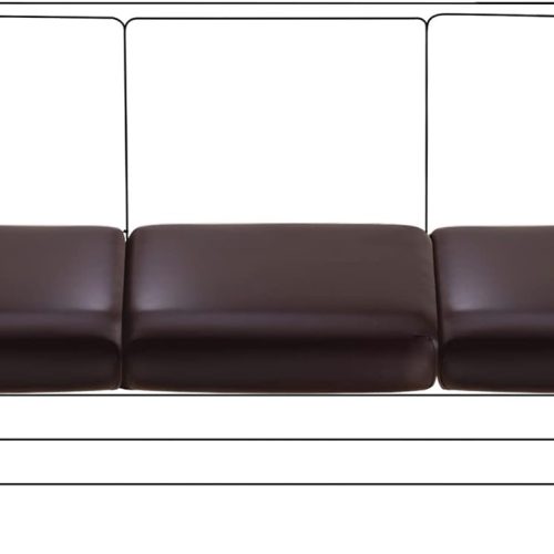 Fuloon Faux Leather Couch Cushion Slipcover, Waterproof Stretch Covers for Sofa, RV Chair Seat Cover, Individual Loveseat Couch Cushion Replacement, PU Leather Sofa Slipcovers(3 Pack, Brown)
