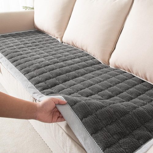 Couch Cover for Dogs Washable,Non-Slip Fuzzy Sofa Covers for Pets | Thick Soft Furniture Protector Fits Loveseat & Sectional,Against Fur&Dirt(Dark Gray, 1pc/27.6"x70.9"/Seat Cover)