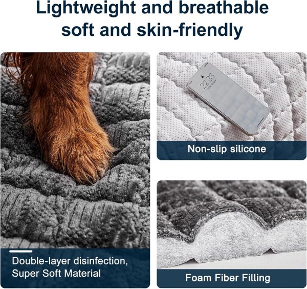 Couch Cover for Dogs Washable,Non-Slip Fuzzy Sofa Covers for Pets | Thick Soft Furniture Protector Fits Loveseat & Sectional,Against Fur&Dirt(Dark Gray, 1pc/27.6"x70.9"/Seat Cover)
