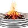 WFOOOO250YRM_1 TBMLC 72" Round Galvanized Steel Fire Ring Pit/Raised Garden Bed Kit | 6 FT Diameter,1 FT High, Made of Galvanized Steel Wave-Shaped,0.8 MM Thick,Folded Edges and Round Corner,Gloves Included