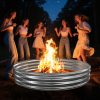 WFOOOO250YRM_2 TBMLC 72" Round Galvanized Steel Fire Ring Pit/Raised Garden Bed Kit | 6 FT Diameter,1 FT High, Made of Galvanized Steel Wave-Shaped,0.8 MM Thick,Folded Edges and Round Corner,Gloves Included