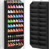 20-30 Pairs Over the Door Shoe Organizer, Breathable Pockets Hanging Shoe Storage for Closet, 10-Tier Door Shoes Rack, Handing Shoes Holder Fit All the Family's Sneakers, Boots, Heels, Black