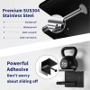 GLNLQ Matte Black Toilet Paper Holder with Shelf, Fits Mega Rolls Size | Adhesive or Screw-in, Waterproof and Rustproof Stainless Steel, Wall Mount Design, Modern Stylish Design, for Bathroom, RV