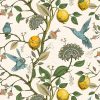 Blue Bird Wallpaper Fresh Lemon Tree Peel and Stick Wallpaper | Vintage Botanical Bird Fruit Self Adhesive Wall Paper Removable Waterproof Prepasted Contact Paper Wall Mural 17.7in x 9.8ft