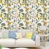 Blue Bird Wallpaper Fresh Lemon Tree Peel and Stick Wallpaper | Vintage Botanical Bird Fruit Self Adhesive Wall Paper Removable Waterproof Prepasted Contact Paper Wall Mural 17.7in x 9.8ft