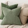 MIULEE Decorative Throw Pillow Covers 18x18 Sage Green Textured Corduroy | Pack of 2 Striped Pillow Covers Modern Farmhouse Home Decor for Couch Bed Sofa Living Room