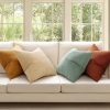 WFOOOO575YRM_2 MIULEE Fall Teal Orange Decorative Throw Pillow Covers 18x18 Inch Set of 4 Boho Corduroy Striped Cushion Cases Modern Farmhouse Patchwork Pillow Cases for Couch Sofa Bedroom Home Decor