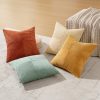 WFOOOO575YRM_3 MIULEE Fall Teal Orange Decorative Throw Pillow Covers 18x18 Inch Set of 4 Boho Corduroy Striped Cushion Cases Modern Farmhouse Patchwork Pillow Cases for Couch Sofa Bedroom Home Decor