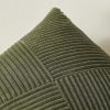 Topfinel Olive Green Decorative Throw Pillow Covers Set of 2 18x18 Inches for Couch Bed Sofa, Boho Aesthetic Home Decor, Soft Corduroy Striped Patchwork Windmill Textured Cushion Cases 45x45 cm