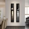 WFOOOO675YRM_4 Framed Vertical Moon Wall Art Set of 2, Modern Black White Gold Landscape Canvas Prints Artwork for Walls, Long Narrow Night Sea Pictures for Living Room Bedroom Dining Room Entryway Hallway Wall Decor
