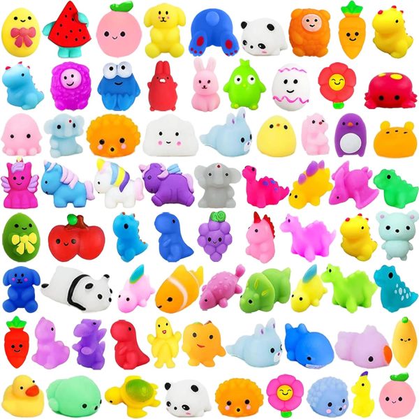 SUNPROUND 130Pcs Mochi Squishy Toys, Kawaii Squishies, Mini Fidget Toys Bulk for Kids, Party Favors Class Prizes Valentines Day Easter Egg Fillers,Christmas Goodies Bag Stuffers for Boys Girls
