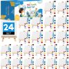 ESRICH 24 Set Mini Acrylic Paint Kit, Mini Stretched Canvas with Easel | Acrylic Paint Strips, Paint Palettes, Painting Brushes, Mini Canvas and Easel Set for Kids Artists Beginner, Gift